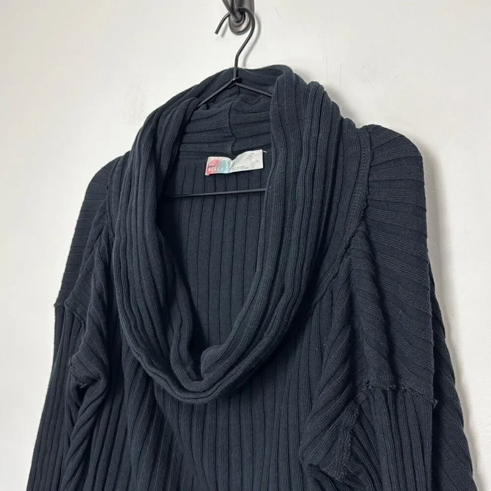 Free People Beach Black Cotton Stevie Pullover XS